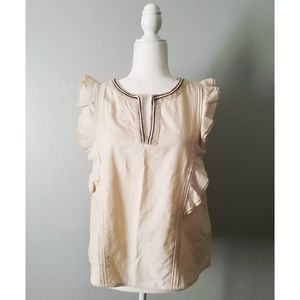Frye | Boho Ruffle Cap Sleeve Blouse Top
